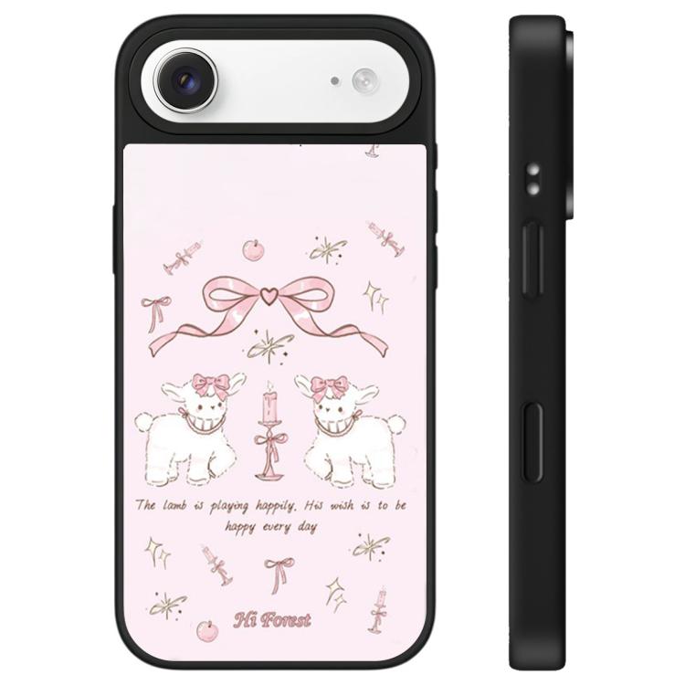 For iPhone Air Hi Forest Series Camera Control Button Mirror Phone Case(Bow Two Lambs)