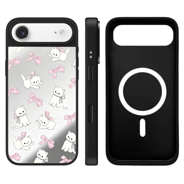 For iPhone Air Hi Forest Series Pattern Camera Control Button Mirror Magnetic Phone Case(Bow-adorned Cats)