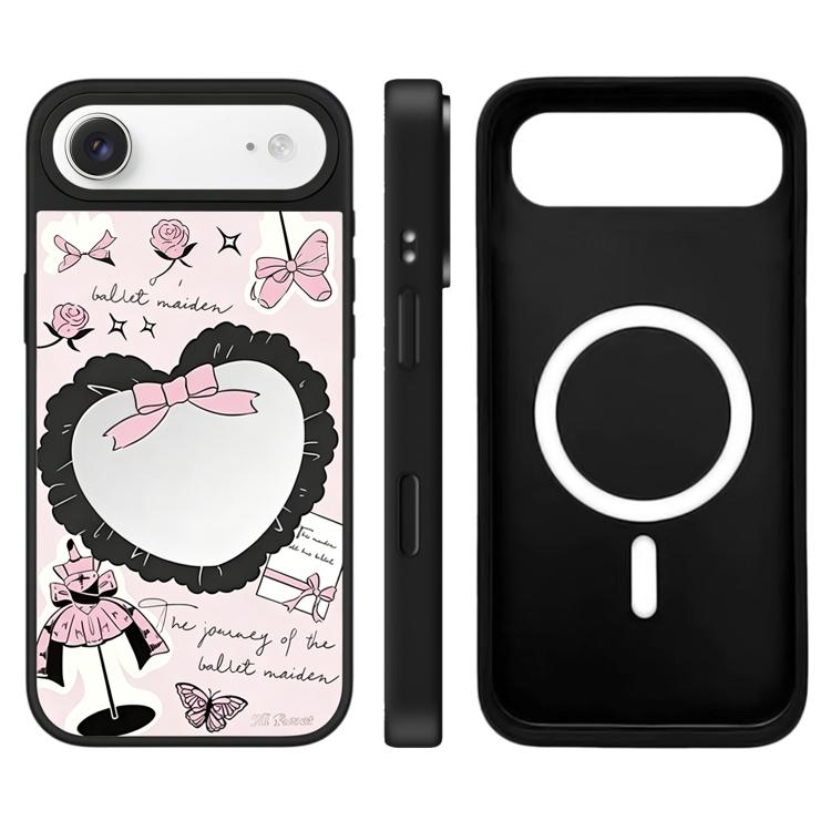 For iPhone Air Hi Forest Series Pattern Camera Control Button Mirror Magnetic Phone Case(Fashion Bow)