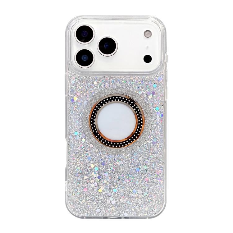 For iPhone Air Hollow Sequins Glitter MagSafe Electroplating Phone Case(Silver)