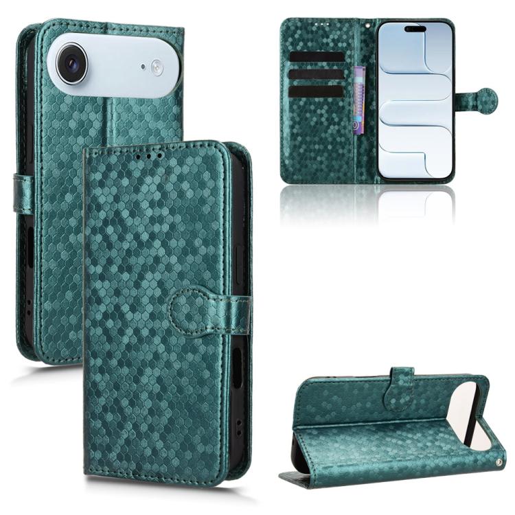 For iPhone Air Honeycomb Dot Texture Leather Phone Case(Green)