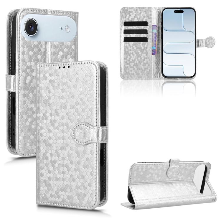 For iPhone Air Honeycomb Dot Texture Leather Phone Case(Silver)