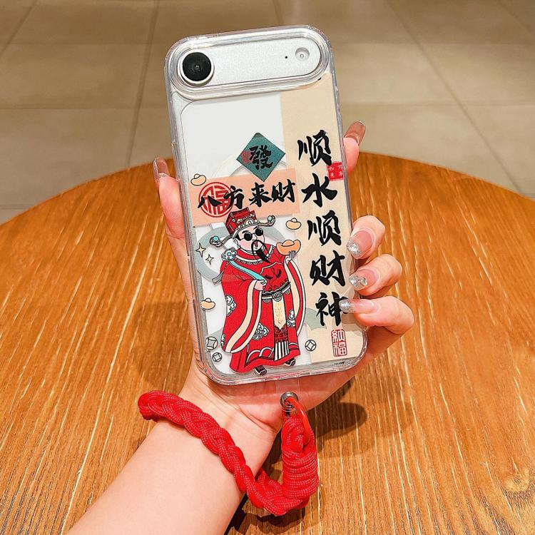 For iPhone Air Horse Year Acrylic Magnetic Full Coverage Phone Case with Lanyard(God of Wealth)