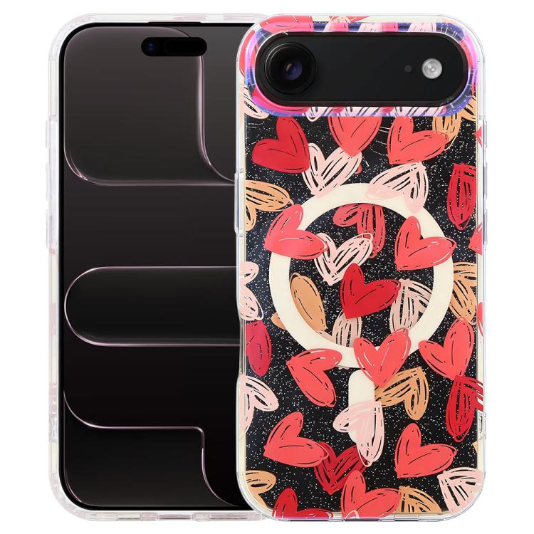 For iPhone Air IMD Blue Light Jungle Series Magnetic Phone Case(Love)