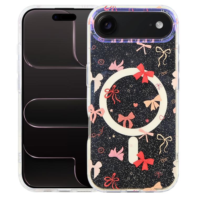 For iPhone Air IMD Blue Light Jungle Series Magnetic Phone Case(Pink Knot)