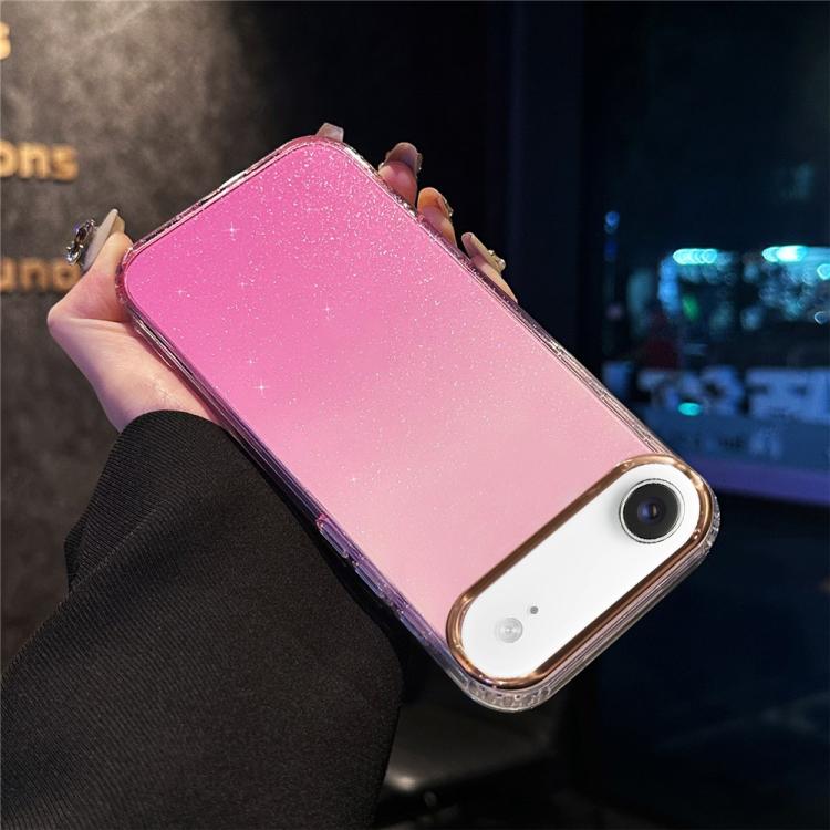 For iPhone Air IMD Gradient Glitter PC + TPU Shockproof Phone Case(Pink)