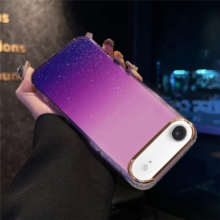 For iPhone Air IMD Gradient Glitter PC + TPU Shockproof Phone Case(Purple)