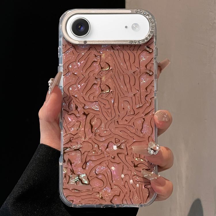 For iPhone Air Ink Rhythm Colorful Shell Pattern TPU Hybrid IMD Phone Case(Brown)