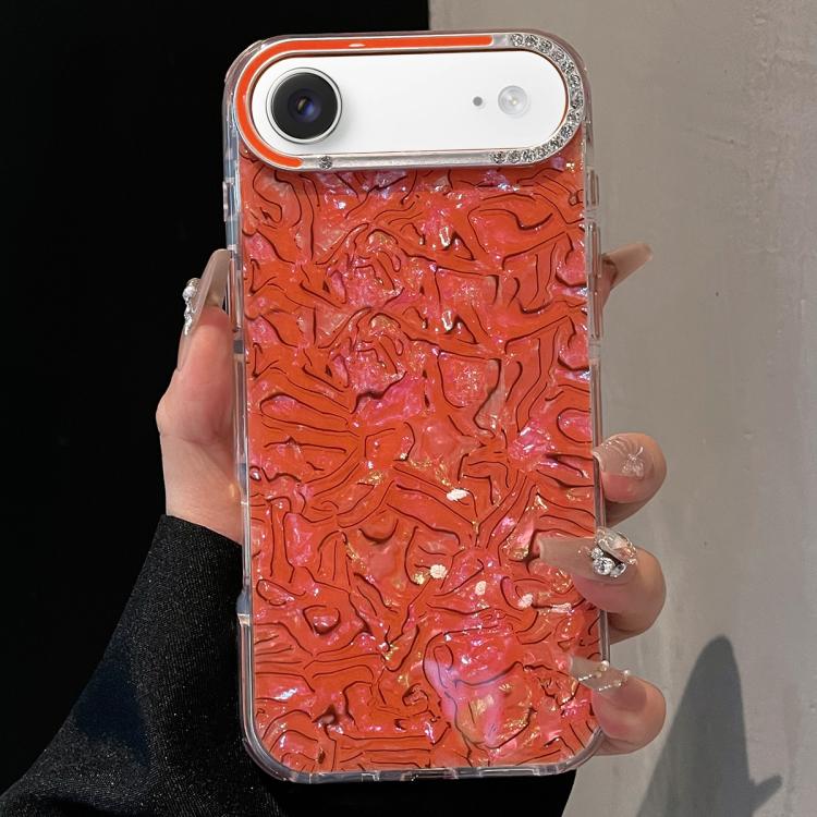 For iPhone Air Ink Rhythm Colorful Shell Pattern TPU Hybrid IMD Phone Case(Orange)