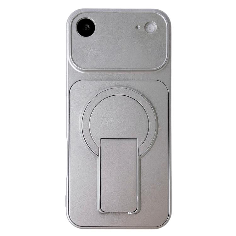 For iPhone Air Instantly Transforms Into 17 Pro Invisible Holder Magnetic Phone Case(Silver)