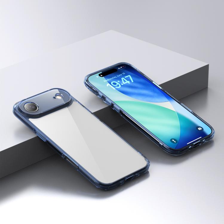 For iPhone Air iPAKY Aurora Series Shockproof PC + TPU Protective Phone Case(Transparent Blue)