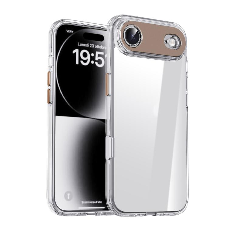 For iPhone Air iPAKY Mingxing Series Shockproof PC+TPU Phone Case(Transparent + Desert Gold)
