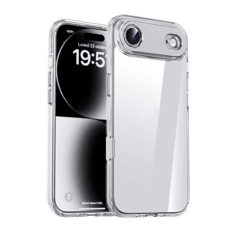 For iPhone Air iPAKY Mingxing Series Shockproof PC+TPU Phone Case(Transparent + Silver)