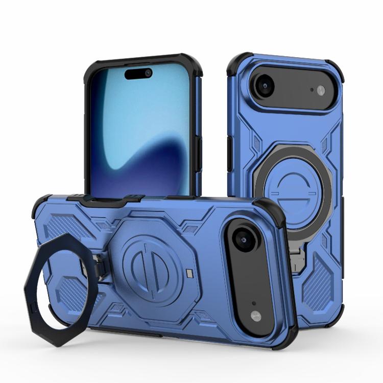 For iPhone Air J-20 Solid Color MagSafe Magnetic TPU+PC Phone Case(Blue)