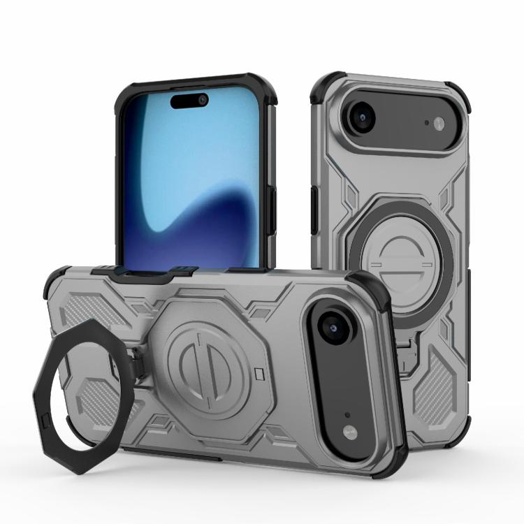 For iPhone Air J-20 Solid Color MagSafe Magnetic TPU+PC Phone Case(Grey)