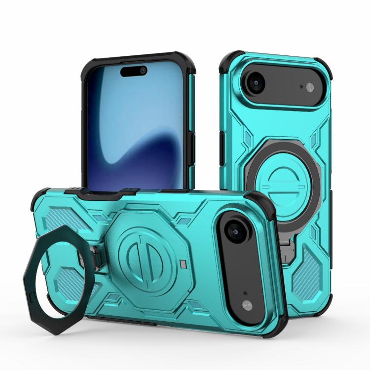 For iPhone Air J-20 Solid Color MagSafe Magnetic TPU+PC Phone Case(Lake Blue)