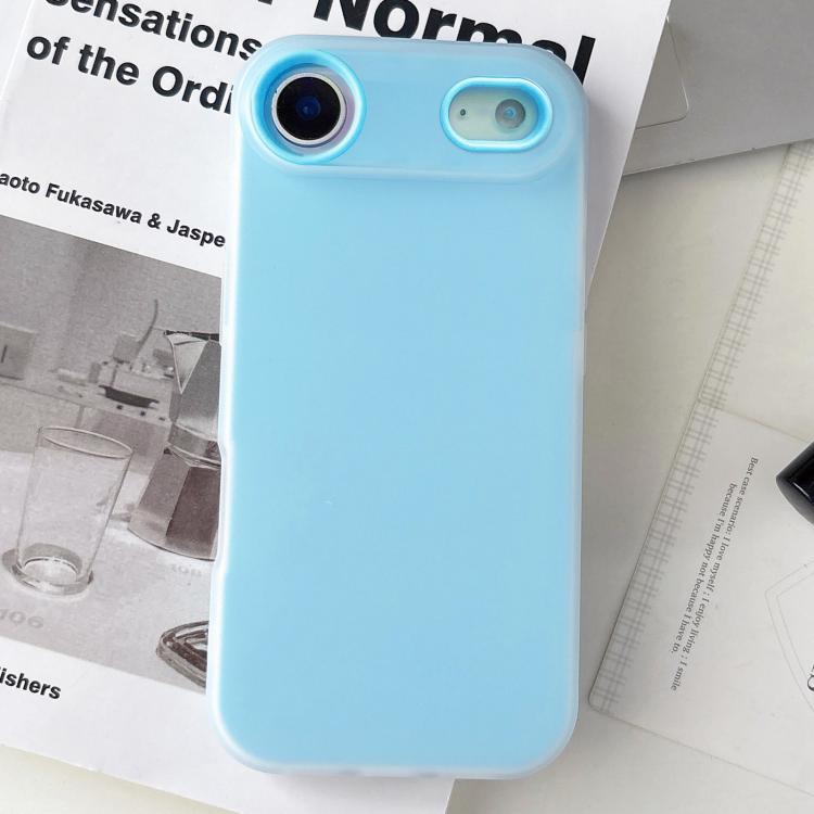 For iPhone Air Jelly Color Matte Feel PC Hybrid TPU Phone Case(Blue)