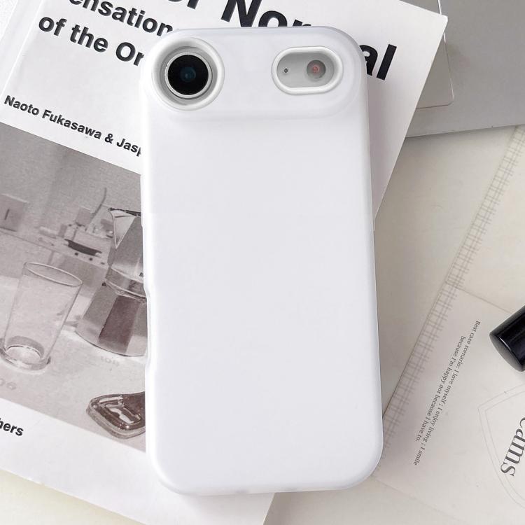For iPhone Air Jelly Color Matte Feel PC Hybrid TPU Phone Case(White)
