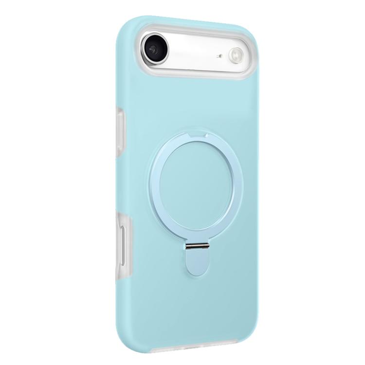 For iPhone Air Jelly Liquid Silicone MagSafe Holder Phone Case(Baby Blue)