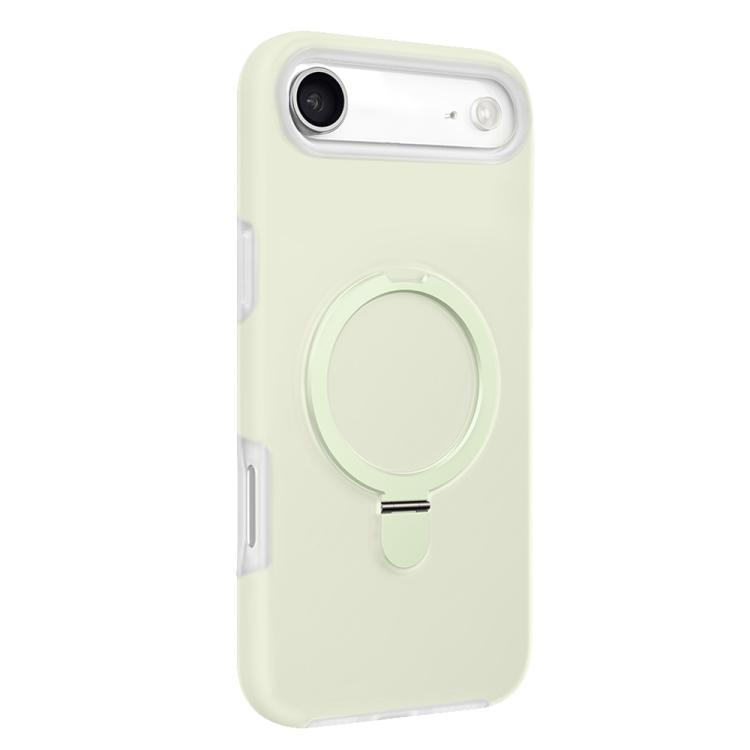 For iPhone Air Jelly Liquid Silicone MagSafe Holder Phone Case(Beige)