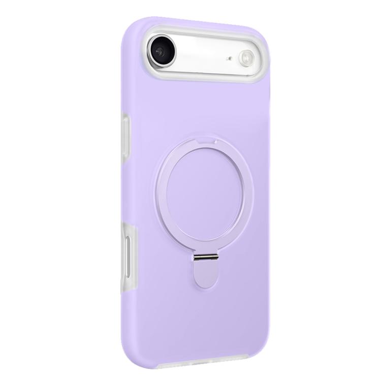 For iPhone Air Jelly Liquid Silicone MagSafe Holder Phone Case(Light Purple)