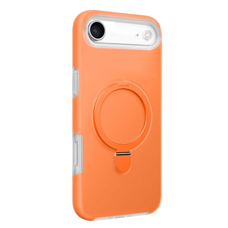 For iPhone Air Jelly Liquid Silicone MagSafe Holder Phone Case(Orange)