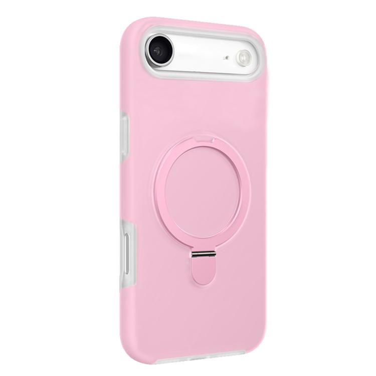For iPhone Air Jelly Liquid Silicone MagSafe Holder Phone Case(Pink)