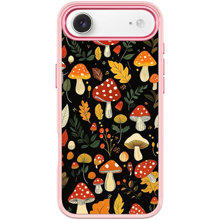 For iPhone Air Jungle Mushrooms Pattern Magnetic Phone Case(Pink)