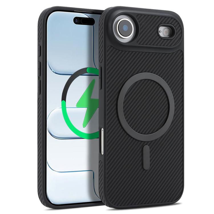 For iPhone Air Kalebol Carbon Fiber MagSafe Phone Case(Black)