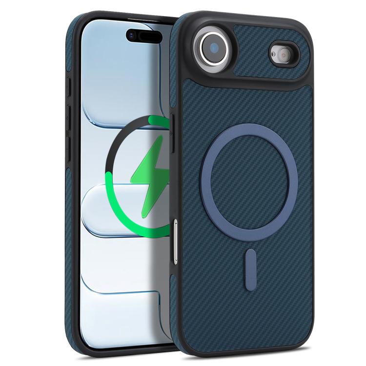 For iPhone Air Kalebol Carbon Fiber MagSafe Phone Case(Blue)