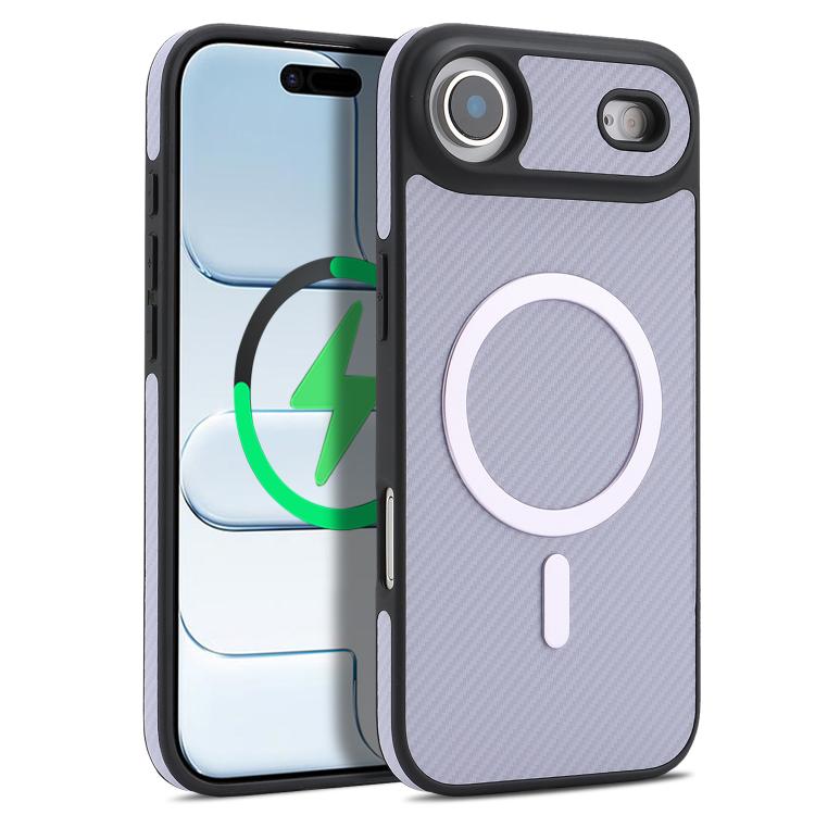 For iPhone Air Kalebol Carbon Fiber MagSafe Phone Case(Purple)