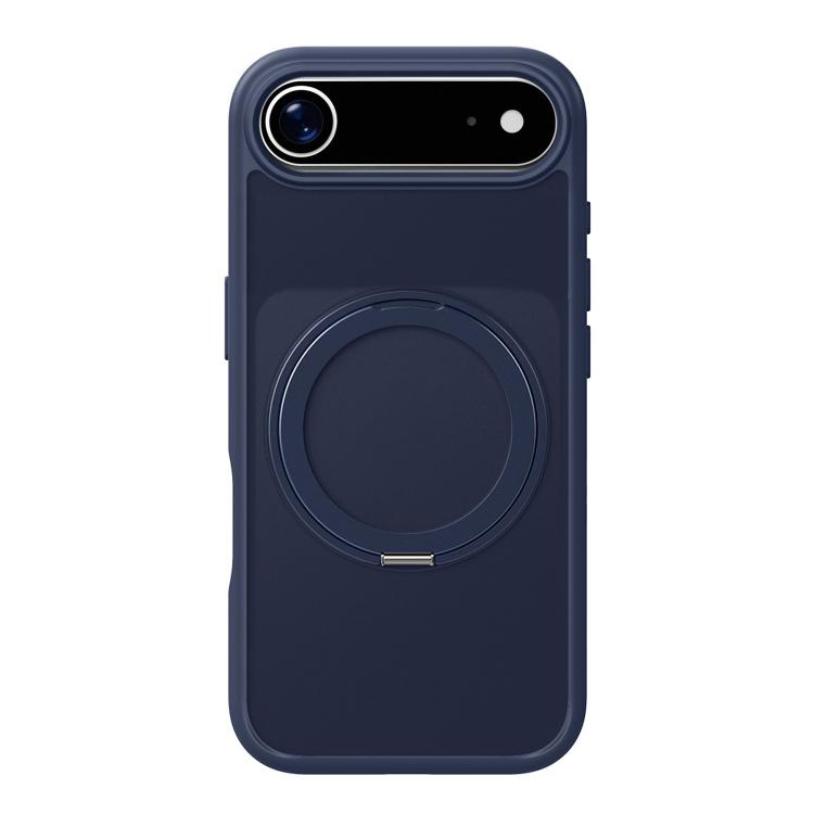 For iPhone Air Kalebol Frosted MagSafe Holder Acrylic Hybrid TPU Phone Case(Navy Blue)