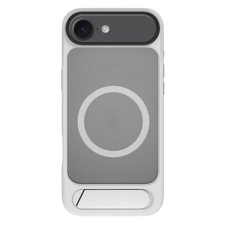 For iPhone Air Kalebol MagSafe Invisible Tilt Holder PC Hybrid TPU Case(Grey White)