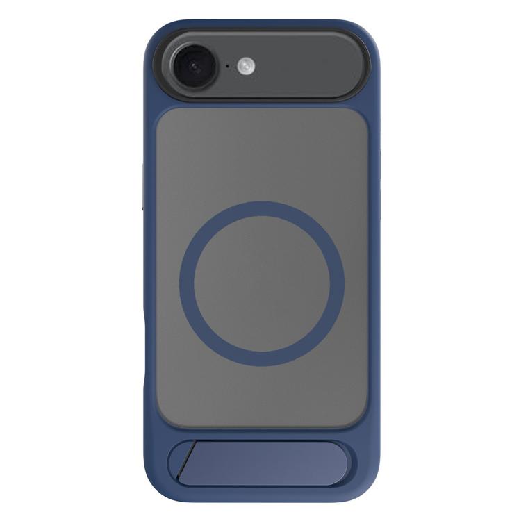 For iPhone Air Kalebol MagSafe Invisible Tilt Holder PC Hybrid TPU Case(Navy Blue)