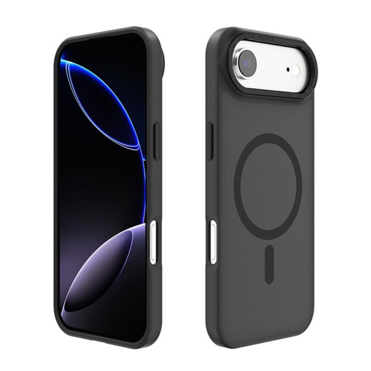 For iPhone Air Kalebol Metal Lens Frame MagSafe Frosted PC Phone Case(Black)