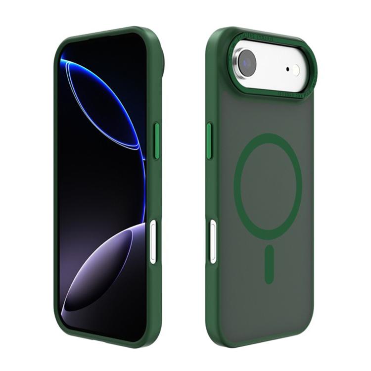 For iPhone Air Kalebol Metal Lens Frame MagSafe Frosted PC Phone Case(Dark Green)