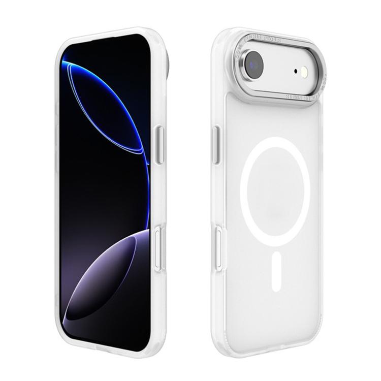 For iPhone Air Kalebol Metal Lens Frame MagSafe Frosted PC Phone Case(Frosted White)