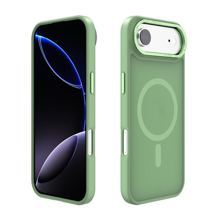 For iPhone Air Kalebol Metal Lens Frame MagSafe Frosted PC Phone Case(Matcha Green)