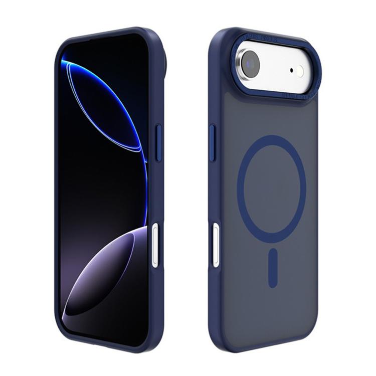 For iPhone Air Kalebol Metal Lens Frame MagSafe Frosted PC Phone Case(Navy Blue)