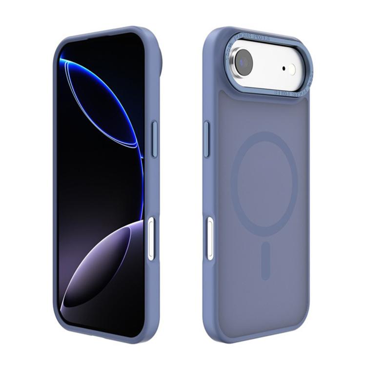 For iPhone Air Kalebol Metal Lens Frame MagSafe Frosted PC Phone Case(Sierra Blue)