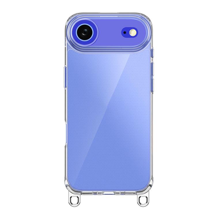For iPhone Air Kalebol Minimalist High Transparency Multi Color Lanyard Hole Phone Case(Silver)