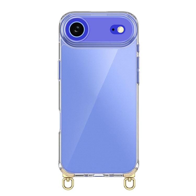 For iPhone Air Kalebol Minimalist High Transparency Multi Color Rotating Lanyard Hole Phone Case(Gold)