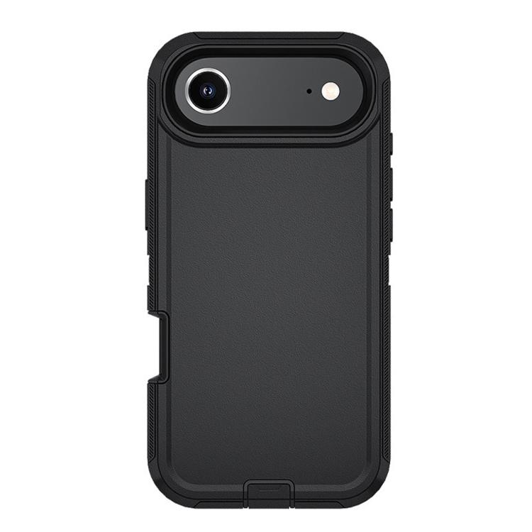For iPhone Air Kalebol Shockproof PC Hybrid TPU Phone Case with Back Clip(Black)