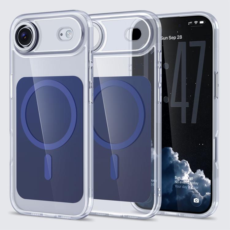 For iPhone Air Kalebol Transparent Magnetic MagSafe Skin Feel Phone Case(Blue)