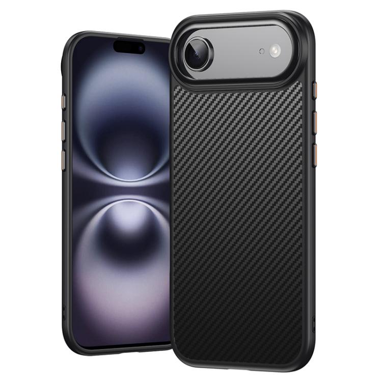 For iPhone Air Kevlar Fiber Texture Shockproof Magnetic Phone Case(Black)
