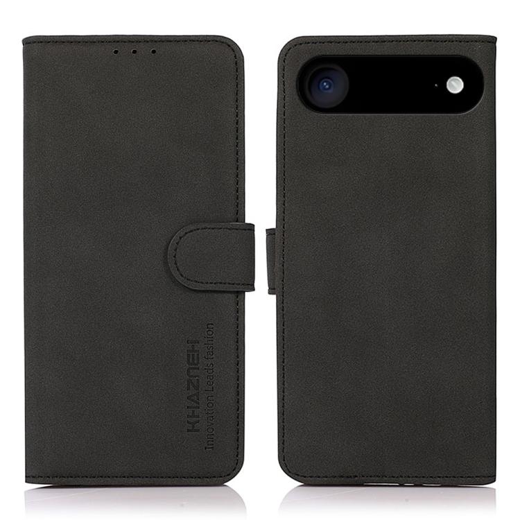 For iPhone Air KHAZNEH Matte Texture Leather Phone Case(Black)