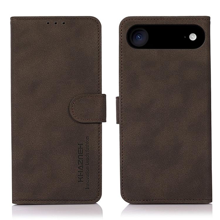 For iPhone Air KHAZNEH Matte Texture Leather Phone Case(Brown)