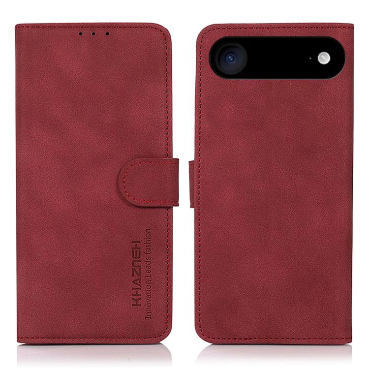 For iPhone Air KHAZNEH Matte Texture Leather Phone Case(Red)