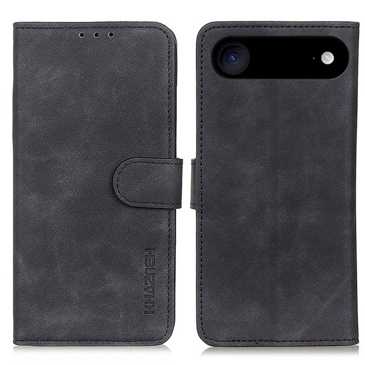 For iPhone Air KHAZNEH Retro Texture Leather Phone Case(Black)