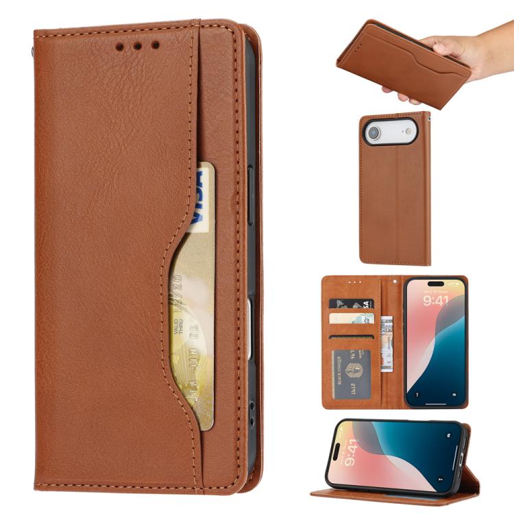 For iPhone Air Knead Skin Texture Flip Leather Phone Case(Brown)